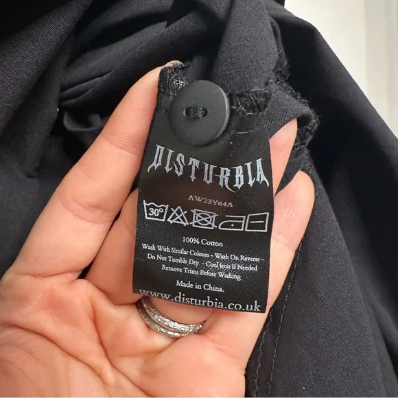 NWT Disturbia Fenrir Midi Shirt Dress Black 16 - Picture 11 of 11